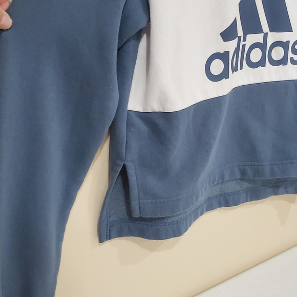 Adidas Soft Baby Blue Cropped Crewneck Sweatshirt - Picture 3 of 8